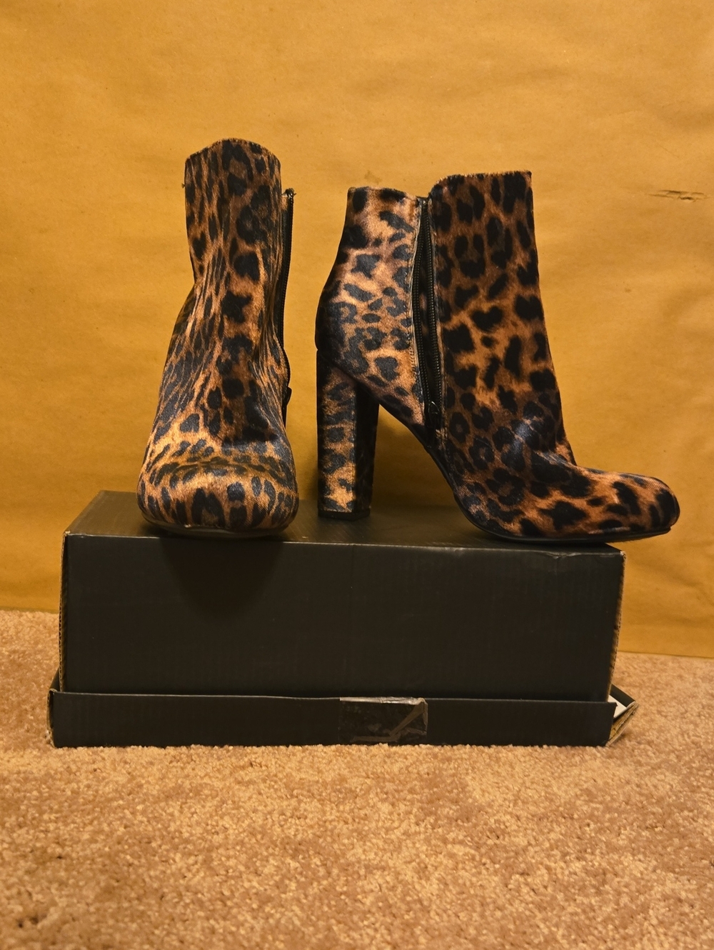 Leopard Print Women’s Ankle Boots - Brown